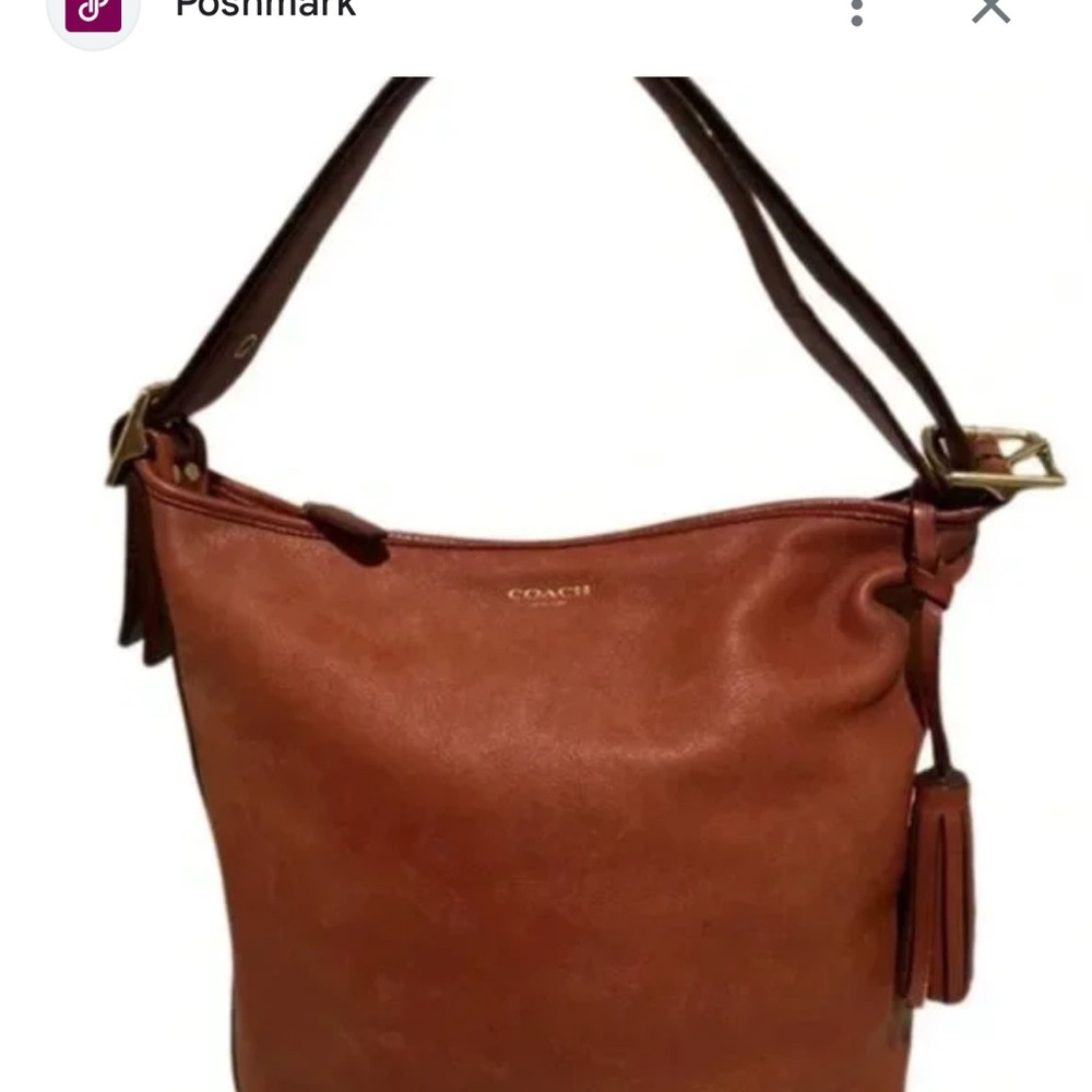 VINTAGE COACH LEGACY DUFFLE LEATHER CROSSBODY BAG ENGLISH TAN D1293-19889